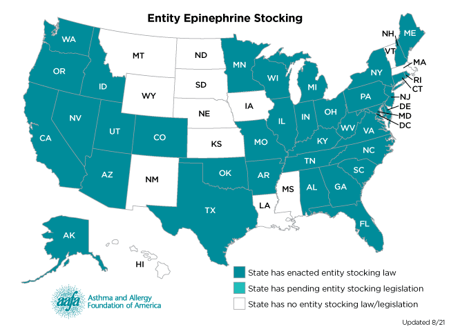 Entity Stocking Epinephrine state map 2021