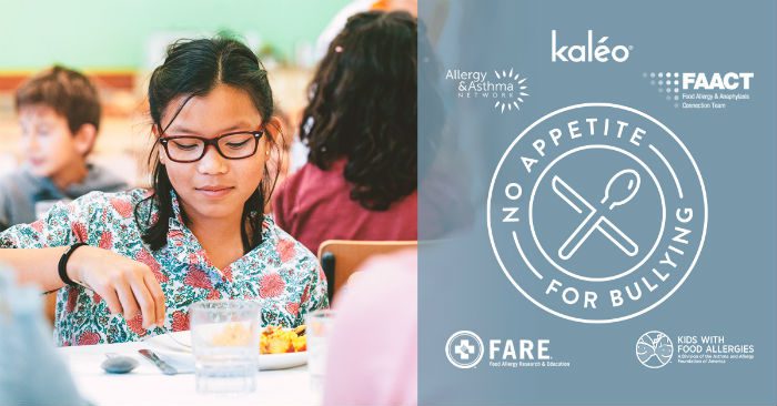 Asian girl eating lunch at school no appetite for bullying logo