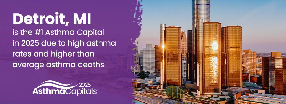 Detroit, MI is the #1 Asthma Capital in 2025 due to high asthma rates and higher than average asthma deaths