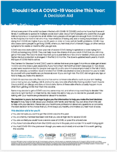 The first page of the Should I get a COVID-19 vaccine this year: A decision aid