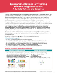 Cover of PDF guide to help decide which epinephrine option is best for you